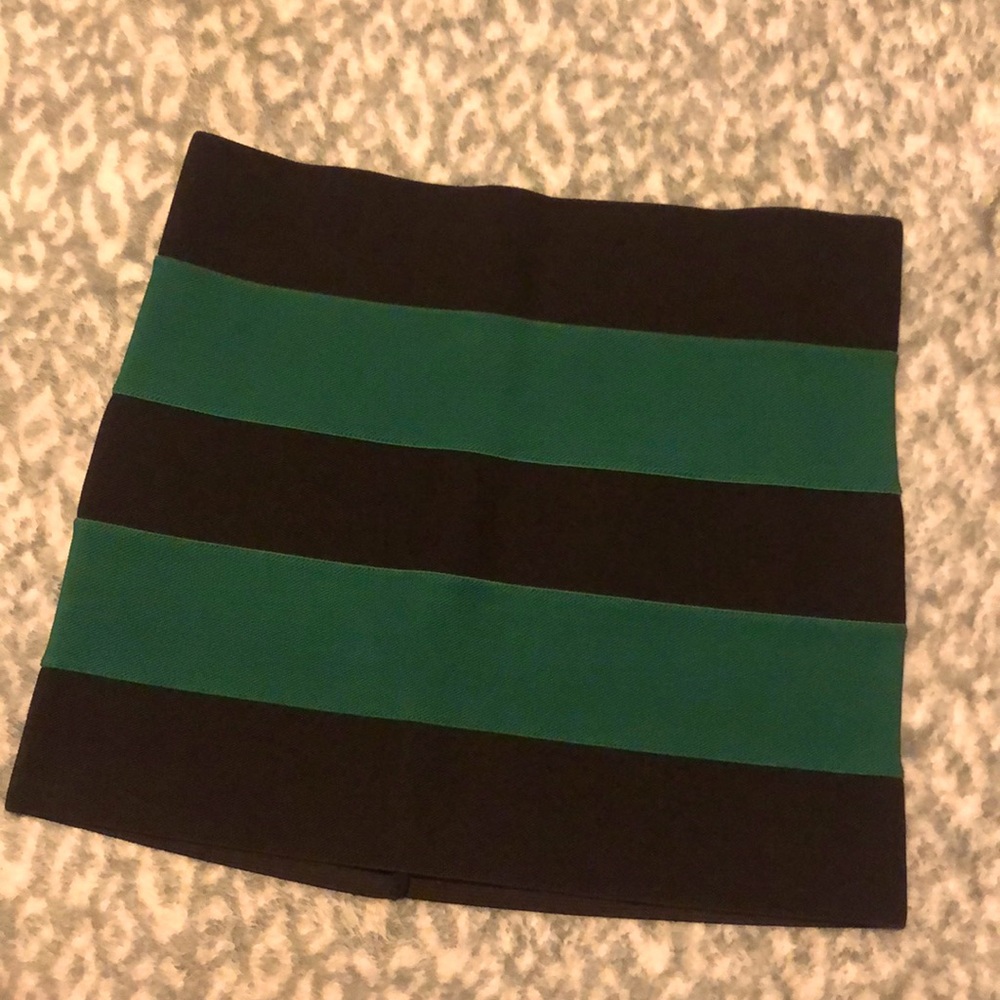 Tight brown + green skirt